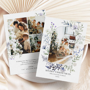 Greenery Arch Modern Photo Christmas Holiday Card