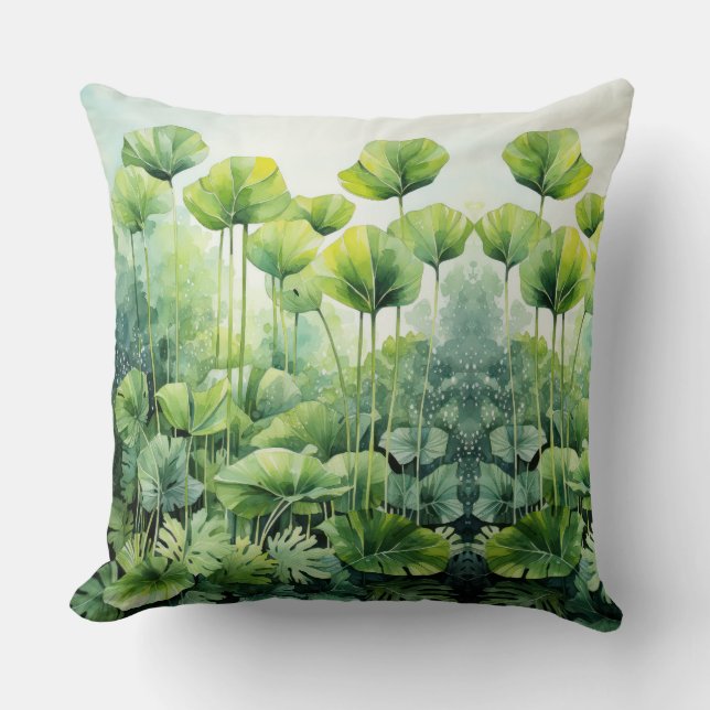 Greenery Assortment Throw Pillow (Front)
