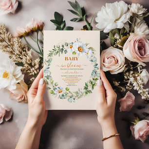 Greenery Baby in Bloom Baby Shower Invitation