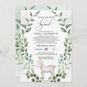 Greenery Baby Lamb Shower By Mail Quarantine Invitation