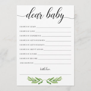 Greenery Baby Shower Baby Wishes Card