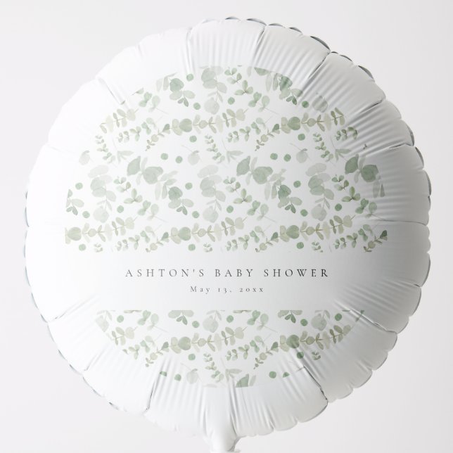 Greenery Baby Shower Balloon (Front)