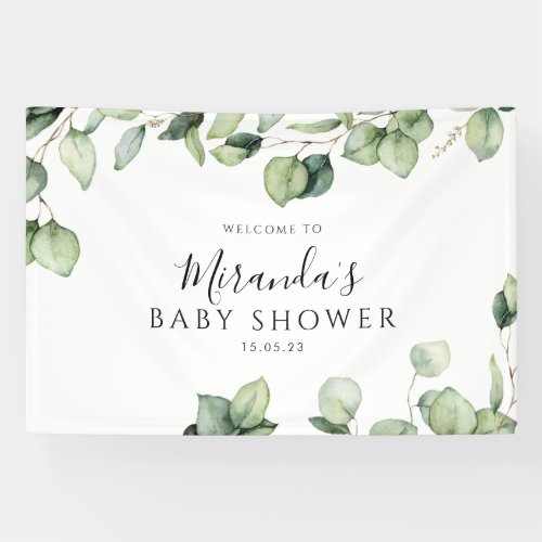 Greenery Baby Shower Botanical Backdrop Banner