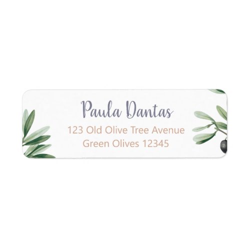 Greenery Baby Shower Botanical Olive Branch Simple Label