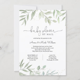 Greenery Baby Shower by Mail Invitation