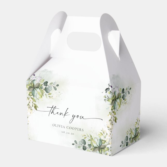 Greenery Baby Shower Favor Box (Front Side)