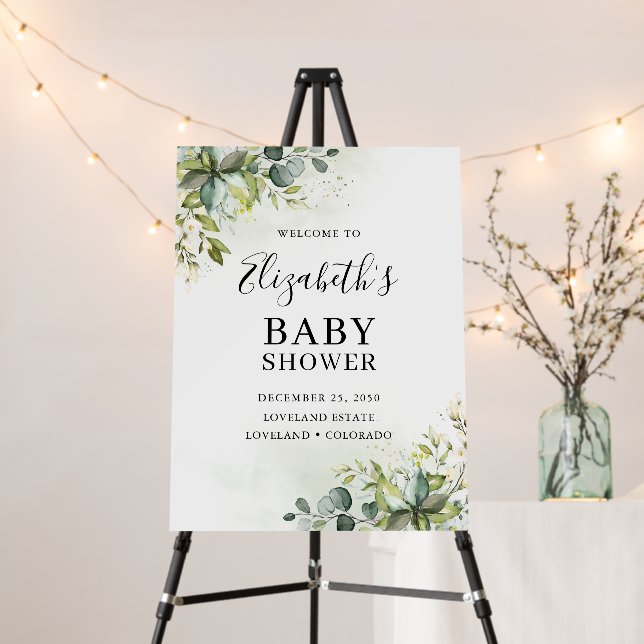 Greenery Baby Shower Foam Board (In Situ (Stand))