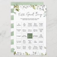 Greenery Baby Shower Game Find The Guest Bingo