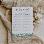 Greenery Baby shower game – Word scramble Invitation