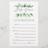 Greenery Baby Shower Guessing Game (Front)