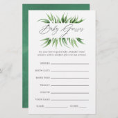 Greenery Baby Shower Guessing Game (Front/Back)