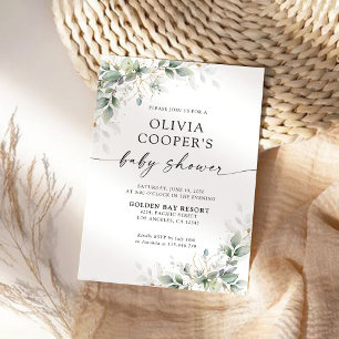 Greenery Baby Shower Invitation