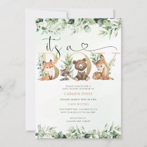Greenery Baby Shower Invitation