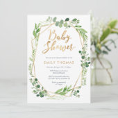 Greenery Baby Shower Invitation - gender neutral (Standing Front)