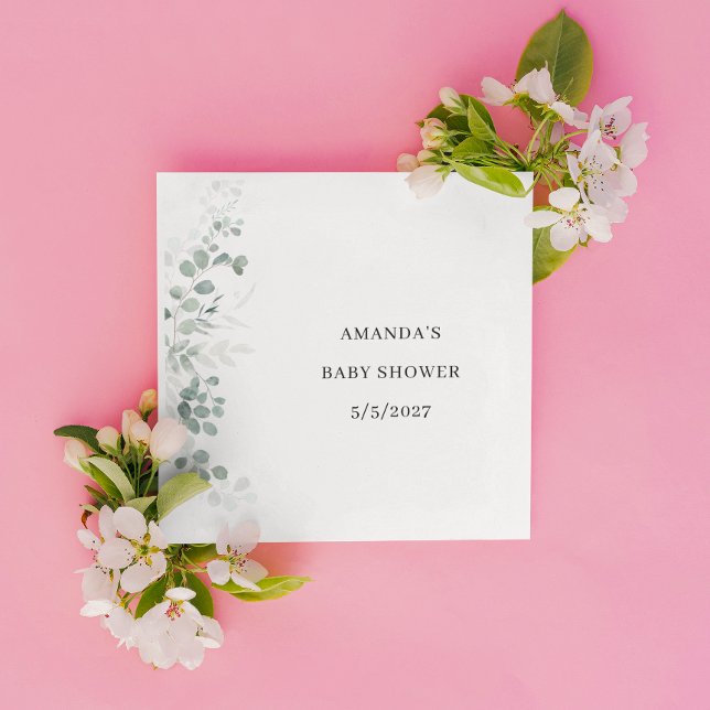 Greenery  Baby Shower Napkins (Creator Uploaded)