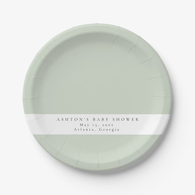 Greenery Baby Shower  Paper Plates (Front)