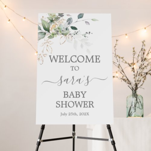 Greenery Baby Shower Welcome foam board 