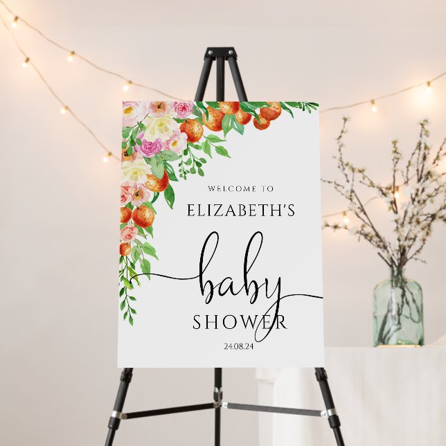 Greenery baby shower welcome foam board (In Situ (Stand))