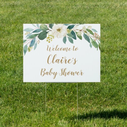 Greenery Baby shower Welcome Sign