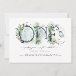 Greenery Baby's 1st Birthday Invitation - Neutral