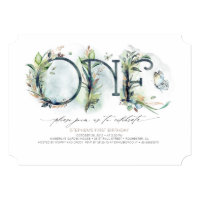 Greenery Baby's 1st Birthday Invitation - Neutral