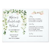 Greenery Bachelorette Weekend Itinerary Invitation