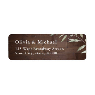 Greenery barn wood rustic wedding return address l label