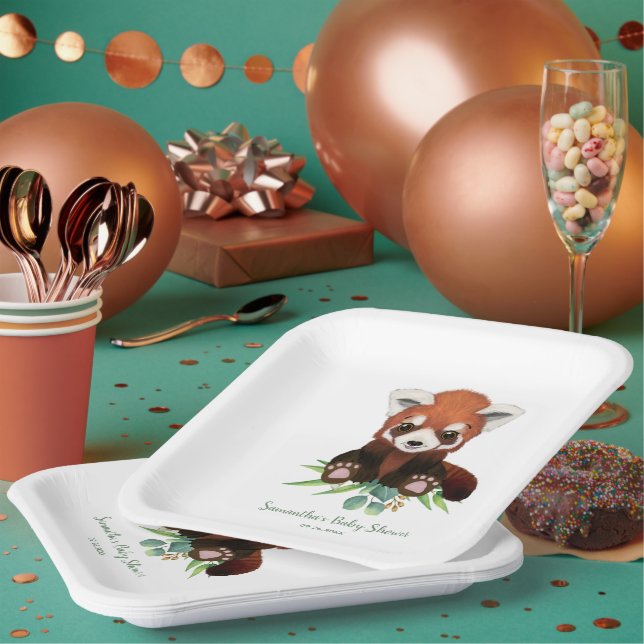 Greenery Bear Gender Neutral Baby Shower Paper Plates (Multi)