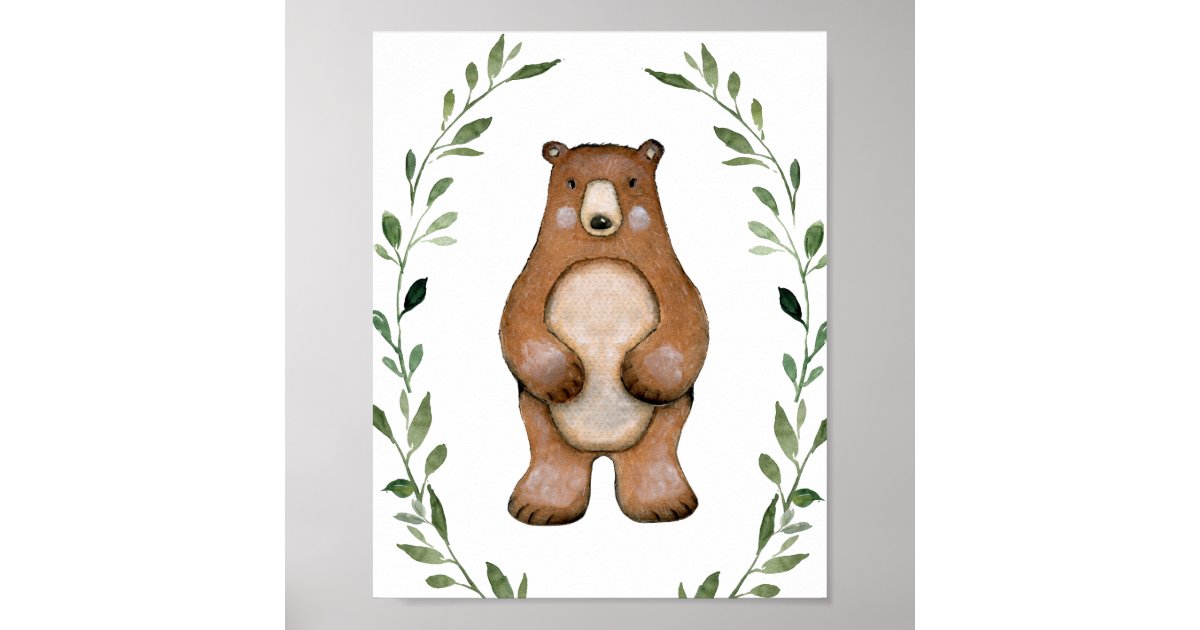 Mama Bear and Baby Bear Print, Baby Woodland Animals, Baby Animal Nursery  Wall Art, Kids Room Decor, Baby Bear Woodland, Baby Shower Gift 