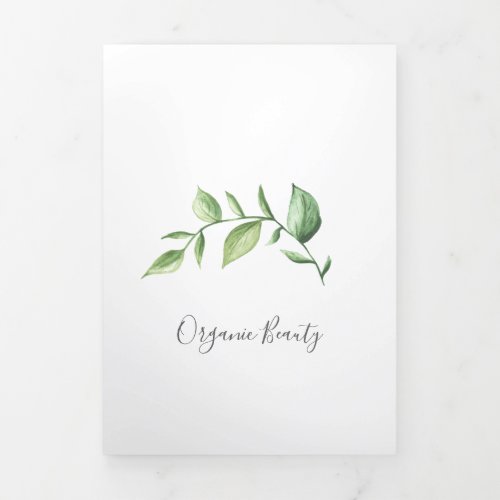 Greenery Beauty Salon Elegant Trifold Brochure