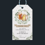 Greenery Beers & Cheers Adult Man Birthday Party Gift Tags<br><div class="desc">Personalize this fun beer-themed favor tag with your details. Use the design tools to edit the text,  change font color and style to create a unique one of a kind poster design.</div>