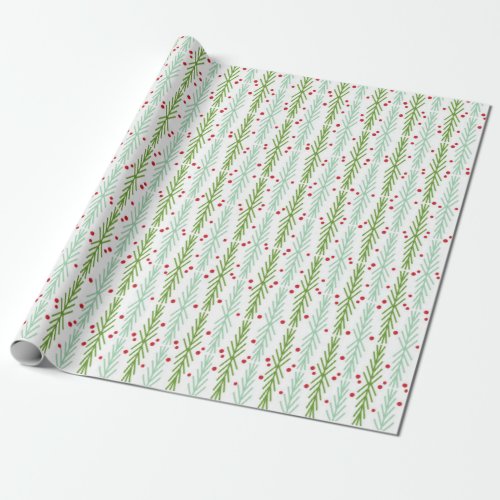 Greenery Berries Holiday Christmas Wrapping Paper