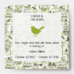 Greenery & Birdcage Memorial Bird Seed Envelope