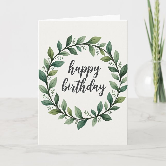 Greenery Birthday Card (Front)