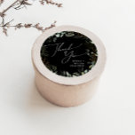 Greenery Black and Gold Thank You Wedding Favor Classic Round Sticker<br><div class="desc">Step into a world of enchantment with our greenery black and gold thank you wedding favor classic round sticker, perfect for your botanical spring boho wedding. Adorned with sage green eucalyptus and gold accents, this wedding favor sticker, exudes elegance and modern whimsy. Imagine strolling through a magical summer garden, surrounded...</div>