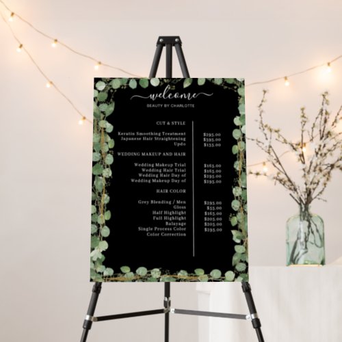 Greenery Black Salon Price  Foam Board