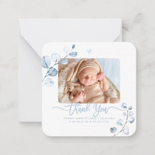 Greenery Blue Gum Eucalyptus Baby Shower Note Card