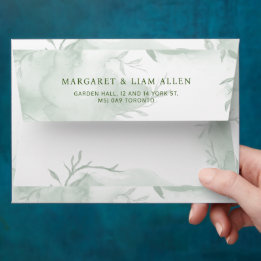 Greenery Blue hydrangea Its a Boy Baby Shower Envelope