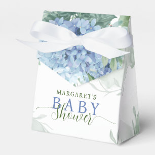 Greenery Blue hydrangea Its a Boy Baby Shower Favo Favor Boxes