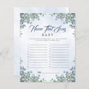 Greenery Blue Watercolor Name That Song Baby Game