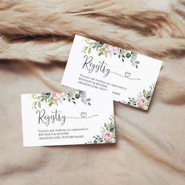 Greenery Blush Pink Baby Shower Enclosure Card (Creator Uploaded)