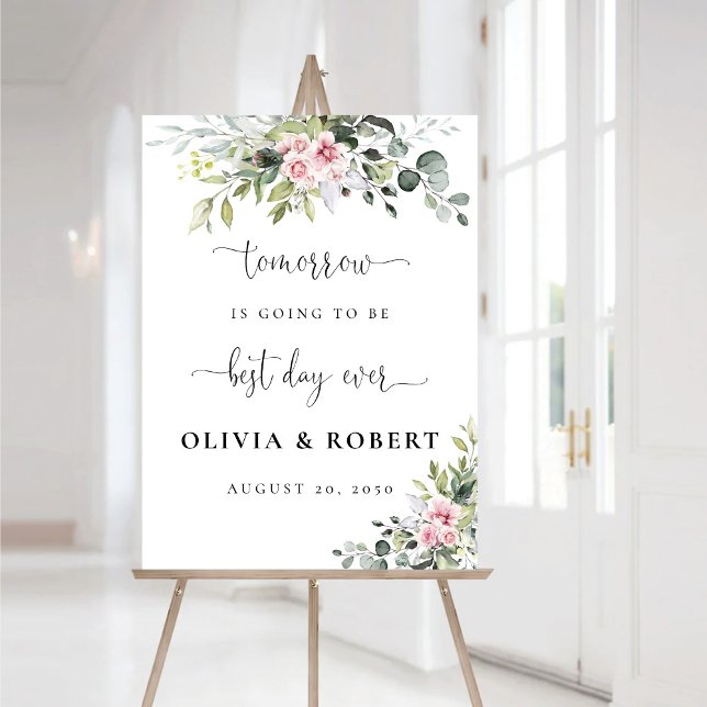 Greenery Blush Pink Best Day Ever Foam Board (Creator Uploaded)