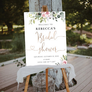 Greenery Blush Pink Bridal Shower Foam Board
