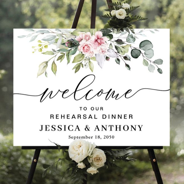 Greenery Blush Pink Rehearsal Dinner Foam Board (Creator Uploaded)