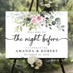 Greenery Blush Pink The Night Before Foam Board