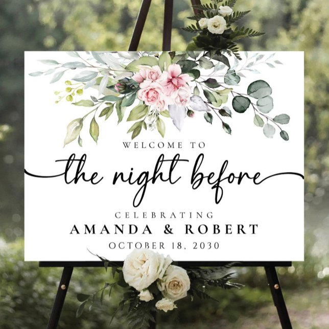 Greenery Blush Pink The Night Before Foam Board (Creator Uploaded)