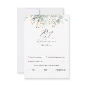Greenery Bohemian Wedding RSVP Card