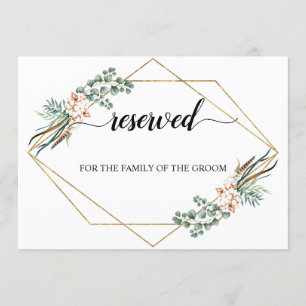 Greenery Boho Cotton Wedding Reserved Seating Sign Invitation