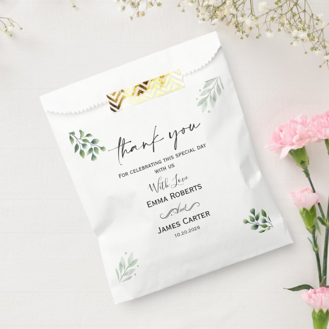 Greenery Boho Leaf Favor Boxes Favor Bag (Sealed)