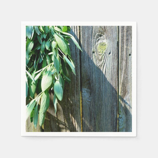 Greenery boho rustic Barn-wood Napkins (Front)